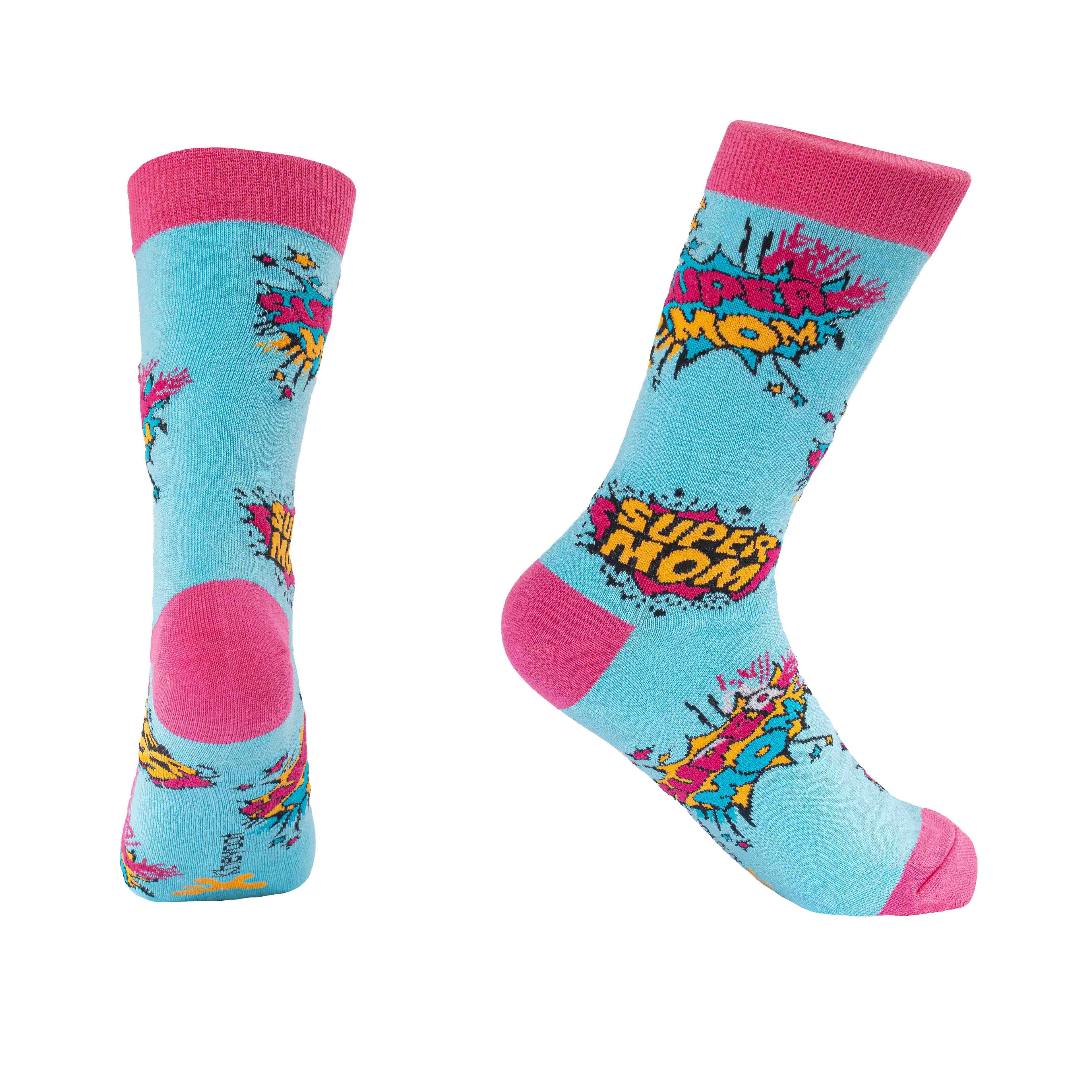 Kheyoot™ Free Size Super Mom Print Socks