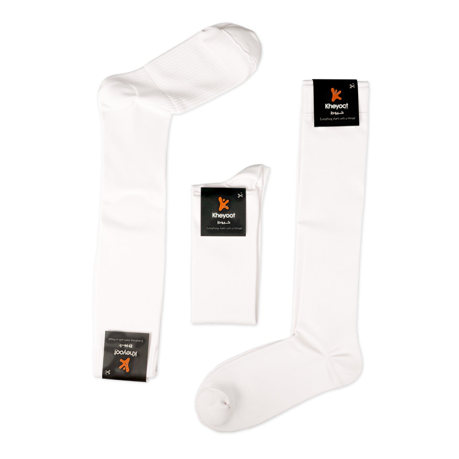 Kheyoot Pro Football Pack – 3 Plain White Socks (Adult | One Size Fits All)