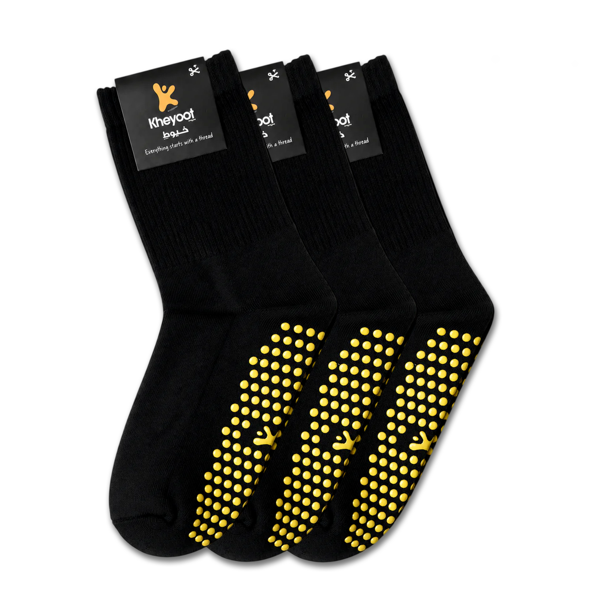 Kheyoot™ Freesize Silicon Grip 3 Socks white Bundles