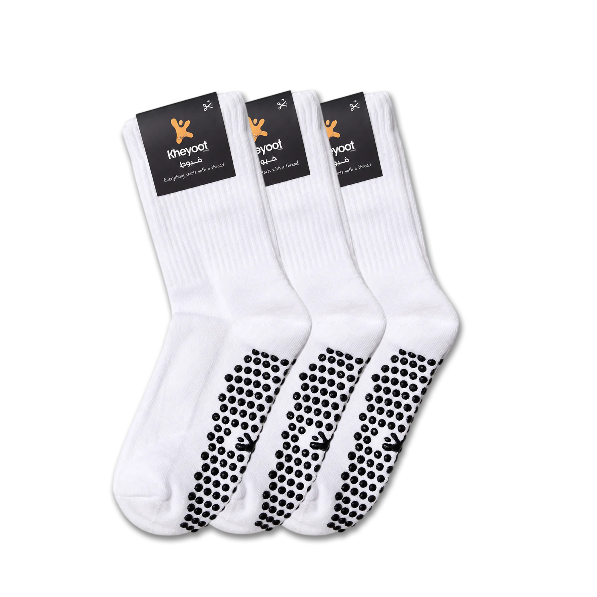 Kheyoot™ Freesize Silicon Grip 3 Socks white Bundles